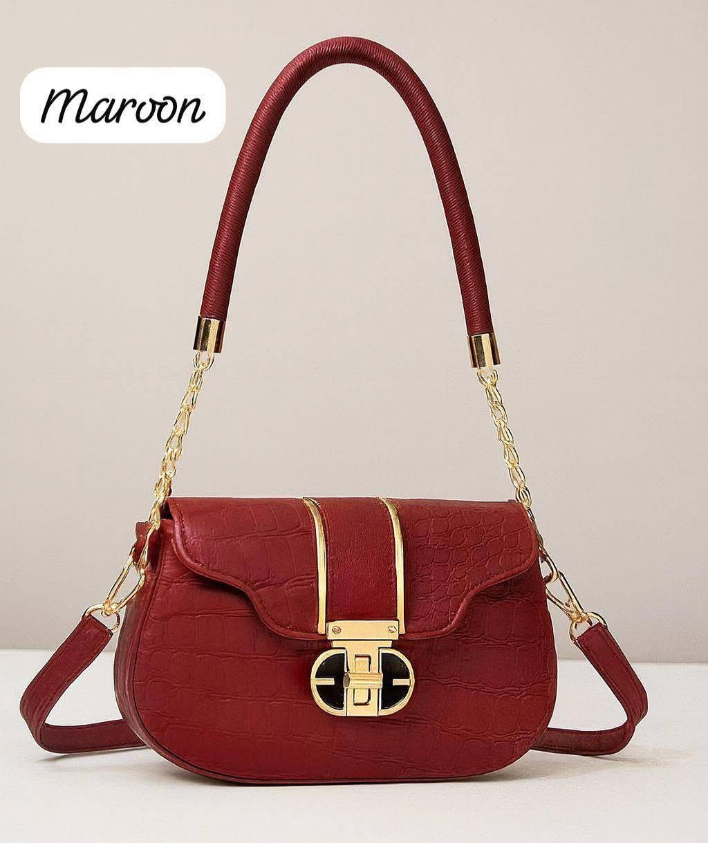 Luxury Croc-Texture Shoulder & Crossbody Bag for Women | Premium Chain Handbag