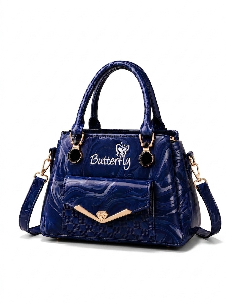 Premium Butterfly Luxury Embossed Handbag with Shoulder Strap
