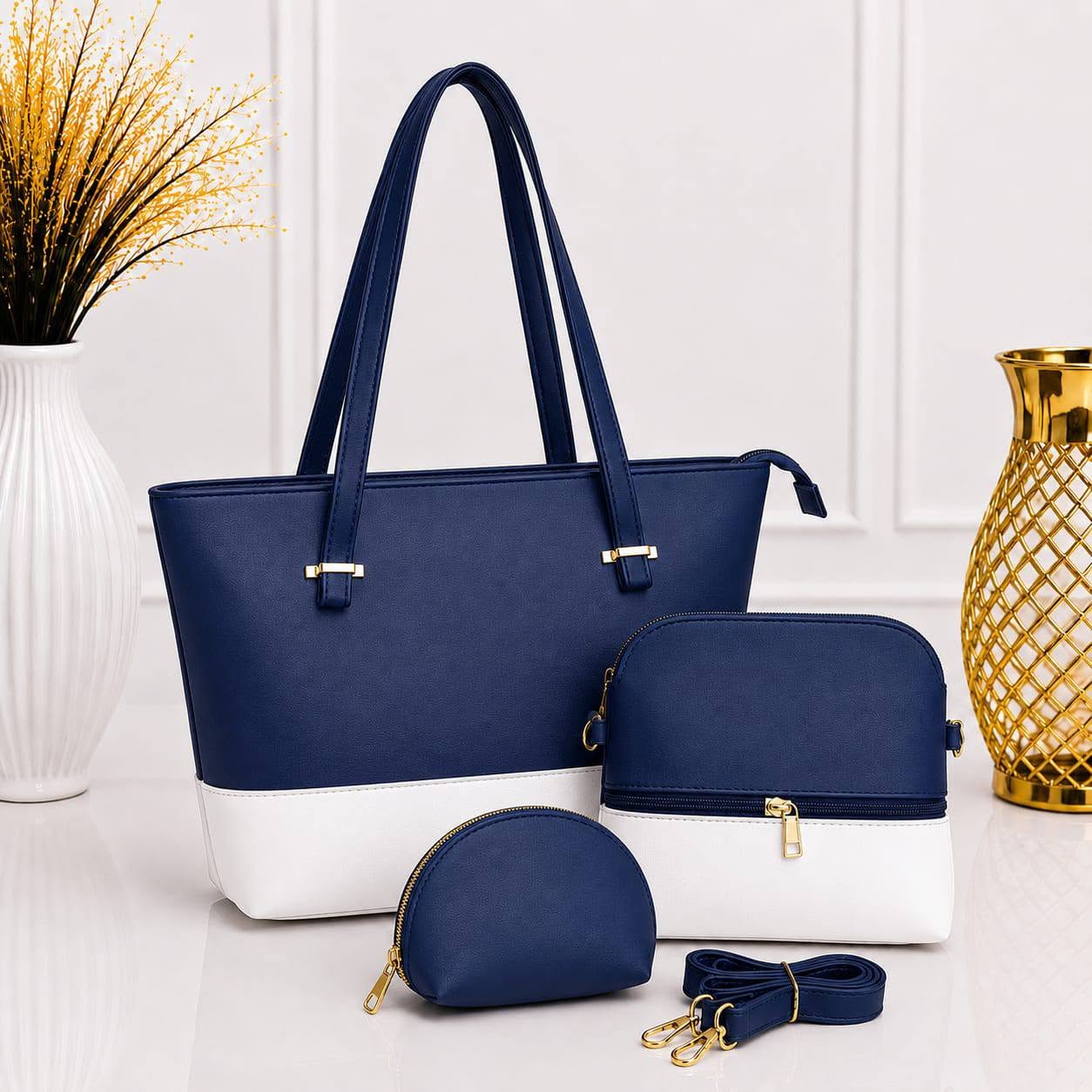 Premium 3-Piece Matching Handbag Set for Women – Elegant Tote, Crossbody Bag & Coin Purse