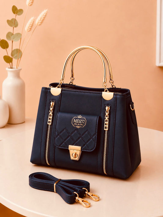 Elegant Quilted Women’s Handbag with Gold-Tone Hardware – Versatile Crossbody & Top Handle Purse