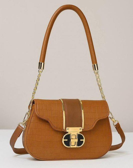 Luxury Croc-Texture Shoulder & Crossbody Bag for Women | Premium Chain Handbag