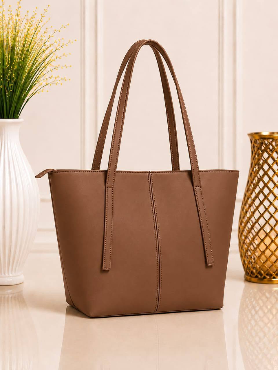 Premium Faux Leather Everyday Tote Bag for Women – Spacious & Elegant Shoulder Handbag